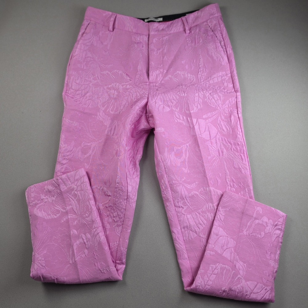 Scotch & Soda Lowry Park in Bloom Floral Jacquard Trousers Women's 29 Pink Pants
